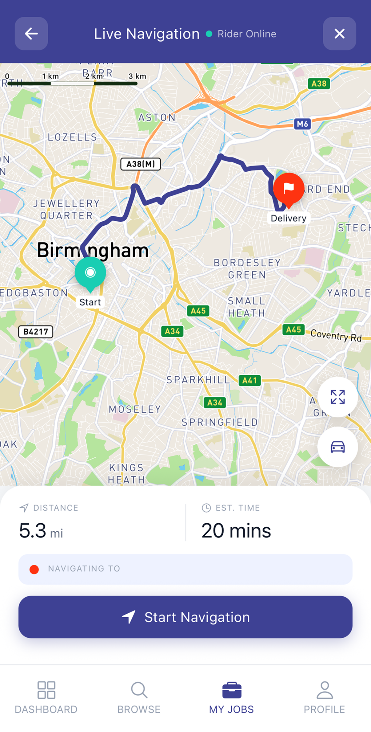 Fast UK Couriers app screen